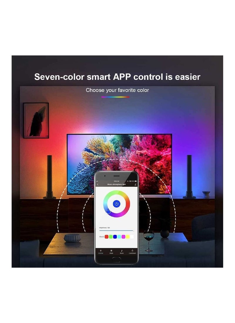 SHOPI - Smart LED Light Bar, RGB Ambiance Backlight with 12 Scene Modes and Music Modes, Desktop Music Bluetooth Light Smart APP Control Music Slide Floor Lamp for Gaming, PC, TV, Room Décor - Image 1