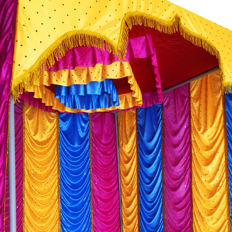 PRIYAKANT SAFAWALA PRIYAKANT SAFAWALA Ganpati Decoration Ready Mandir Setup Ideas at Home Gods Pooja and Special Ganesh Chaturthi Decoration Makhar Setup No Frame Size Top 5X5 Feet and Height 7 Feet Multi - Image 4