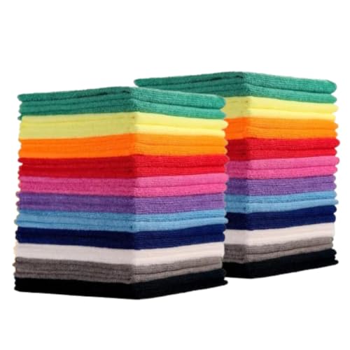 Showstopper Microfiber Cleaning Cloth, 22 Pack Cleaning Rag, Cleaning Towels 250GSM (Multi Color, 30cm X 30cm) - Image 2