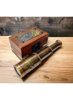 NORVILLE NORVILLE Antique 6 Brass Telescope Mini Brown Color with Wood Box Gift Item Customized Available 