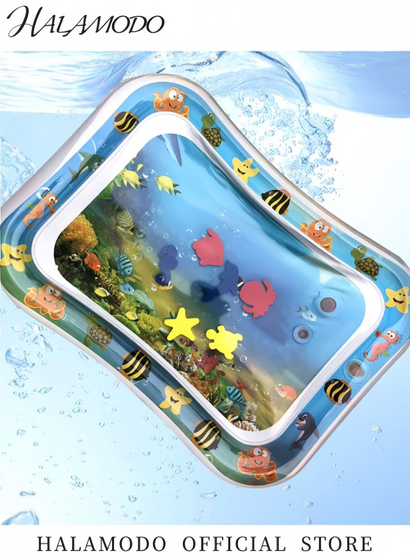 هالامودو حصيرة لعب بالماء قابلة للنفخ لوقت البطن للرضع والأطفال الرضع والأطفال الصغار حصيرة تغيير الحفاضات حصيرة زحف مركز النشاط المرح المثالي لعب اللعب ألعاب التنمية هدايا الطفل - Image 3