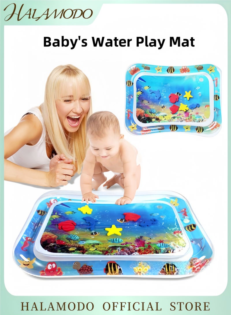هالامودو حصيرة لعب بالماء قابلة للنفخ لوقت البطن للرضع والأطفال الرضع والأطفال الصغار حصيرة تغيير الحفاضات حصيرة زحف مركز النشاط المرح المثالي لعب اللعب ألعاب التنمية هدايا الطفل - Image 1