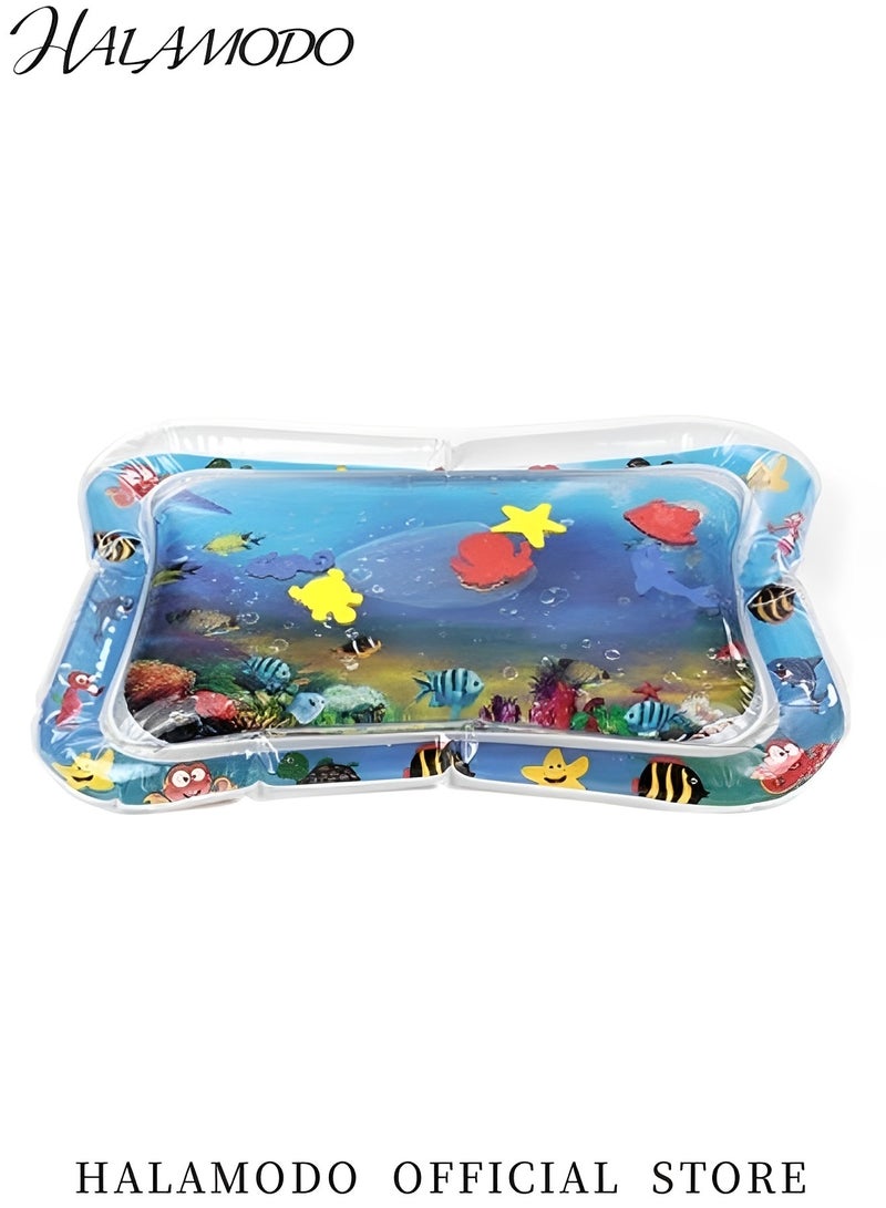 هالامودو حصيرة لعب بالماء قابلة للنفخ لوقت البطن للرضع والأطفال الرضع والأطفال الصغار حصيرة تغيير الحفاضات حصيرة زحف مركز النشاط المرح المثالي لعب اللعب ألعاب التنمية هدايا الطفل - Image 2