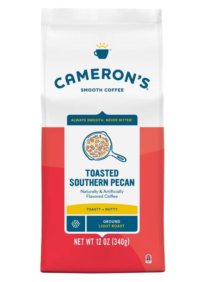 Cameron's Coffee Roasted Ground Coffee Bag, Flavored, Toasted Southern Pecan, 12 Ounce  - Image 1