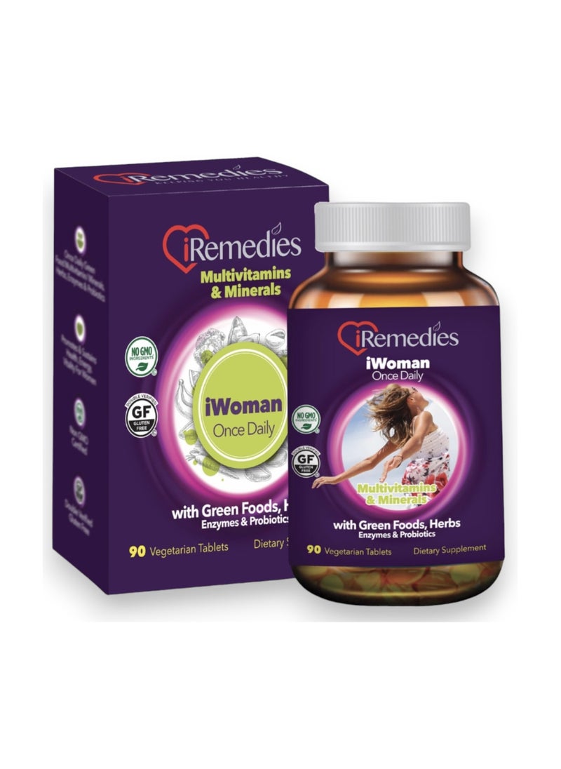 iRemedies Iwomen Once Daily, 90 Vegetarian Tablets, 90 Servings 