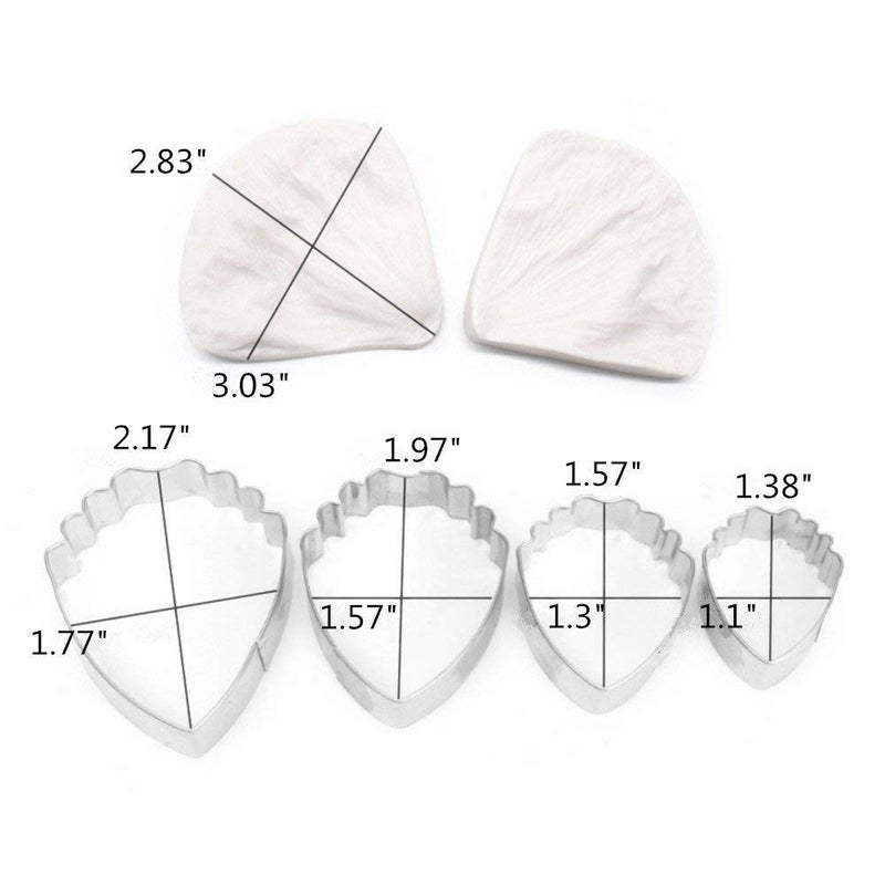 Colorkitchenware 4pcs Gumpaste Flower Cutter Set 2pcs Fondant Silicone Mold Gumpaste Peony Sugarcraft Fondant Flower Veining Mold Chocolate Making Tool - Image 4