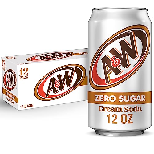 A&W Cream Soda Zero Sugar, 12 fl oz cans, 12 pack - Image 1