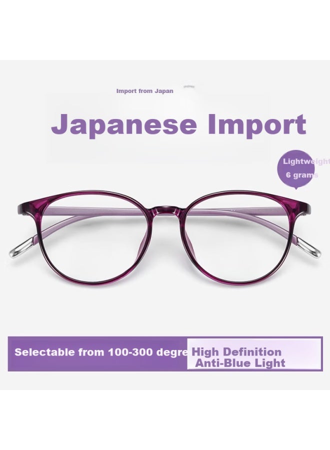 Fenchi Anti-blue Light Reading Gl For Women, Fashionable Lightweight High Definition Presbyopic Gl For Middle-aged And Elderly, Purple Red Color, -250 Degrees - Image 1