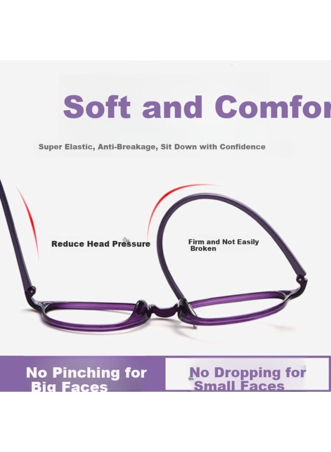 Fenchi Anti-blue Light Reading Gl For Women, Fashionable Lightweight High Definition Presbyopic Gl For Middle-aged And Elderly, Purple Red Color, -250 Degrees - Image 3