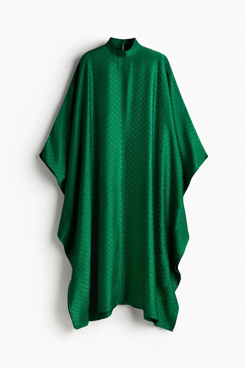 H&M Emerald Jacquard Caftan Dress