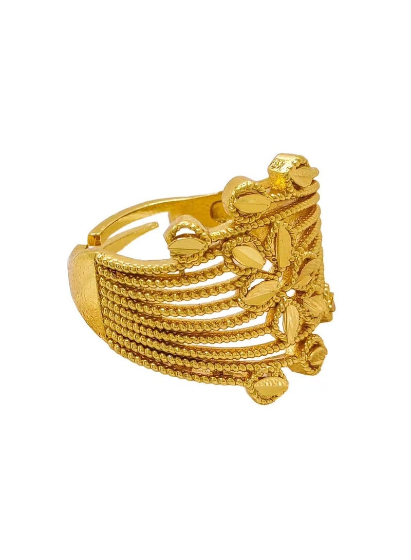 غولدماكس خاتم سيدة مطلي ذهبي مع فتح قابل للتعديل - Image 3