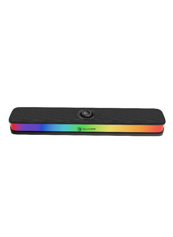 ساديس مكبر صوت ساديس بوزفولت، صوت ستيريو 2.0، بلوتوث 5.3، إضاءة RGB، توصيل وتشغيل USB، تحكم متعدد الوظائف، أسود - Image 2