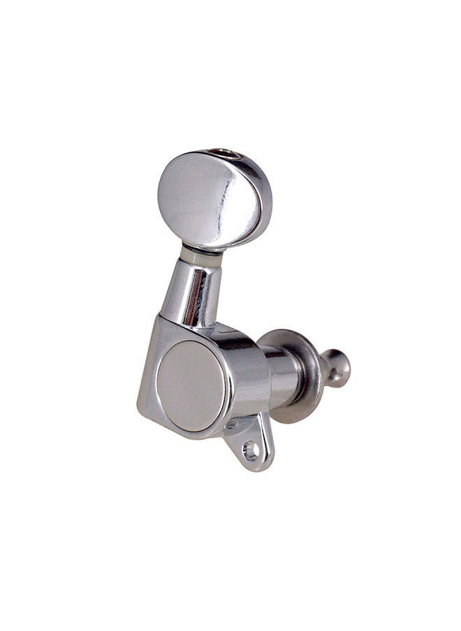 Generic - Guitar String Tuning Pegs Tuning Machines Sealed Machine Heads Tuning Keys Oval Button 6 Right For Electric Guitar Or Acoustic Guitar Chrome Silver - Image 1