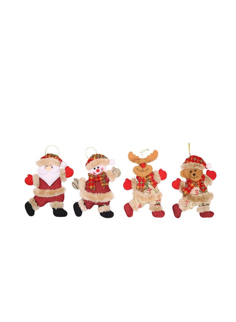 2024Christmas Decorations,4 Pack Xmas Tree Decorations Christmas Ornaments Gift Santa Claus Snowman Tree Toy Doll Hang Decor Merry Christmas Decorative Pendants Party Decor Gifts Home Bedroom - Image 5