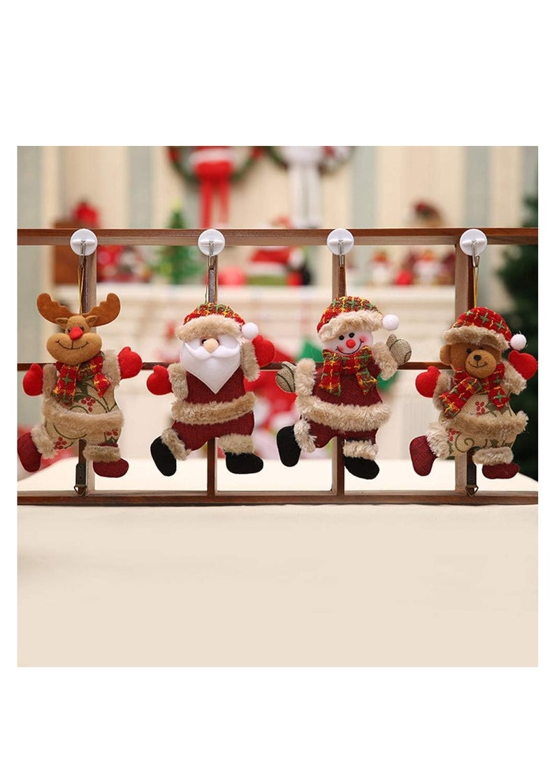 2024Christmas Decorations,4 Pack Xmas Tree Decorations Christmas Ornaments Gift Santa Claus Snowman Tree Toy Doll Hang Decor Merry Christmas Decorative Pendants Party Decor Gifts Home Bedroom - Image 3