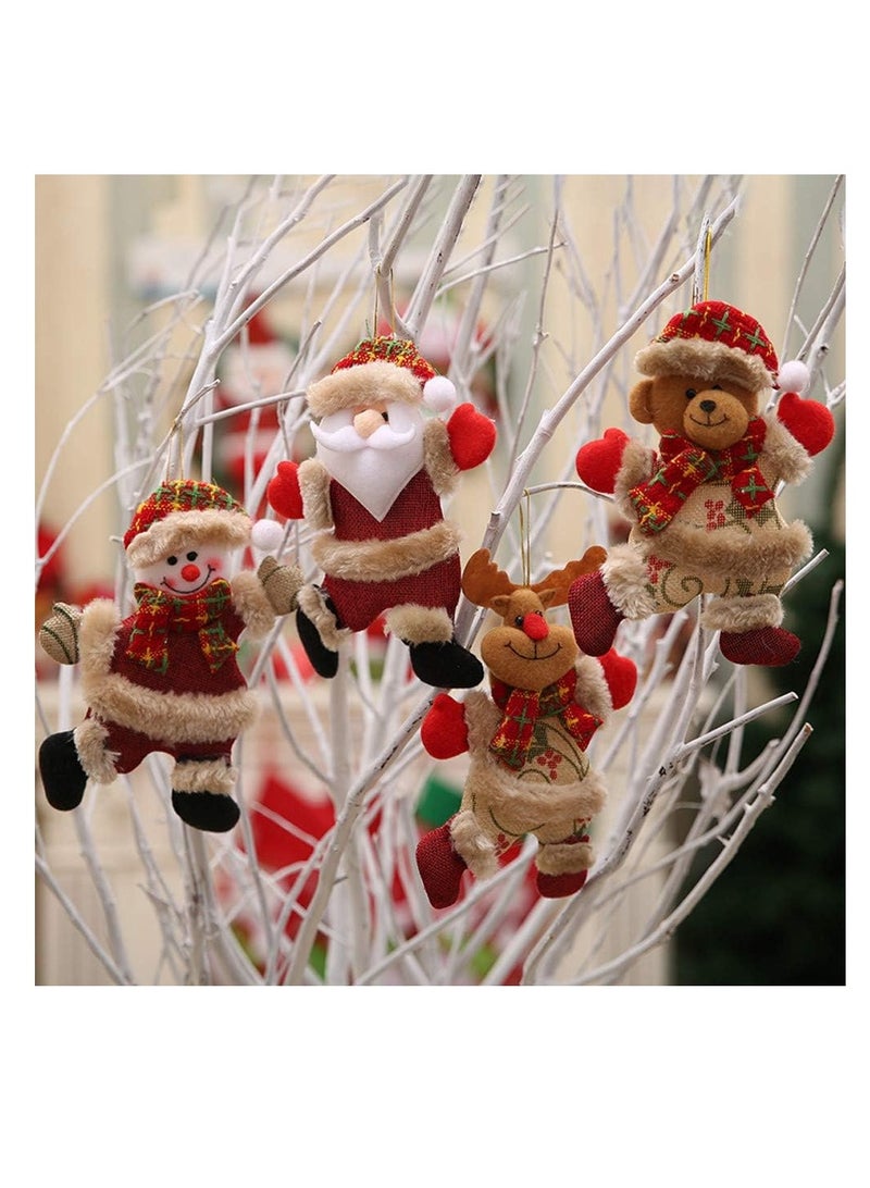 2024Christmas Decorations,4 Pack Xmas Tree Decorations Christmas Ornaments Gift Santa Claus Snowman Tree Toy Doll Hang Decor Merry Christmas Decorative Pendants Party Decor Gifts Home Bedroom - Image 2