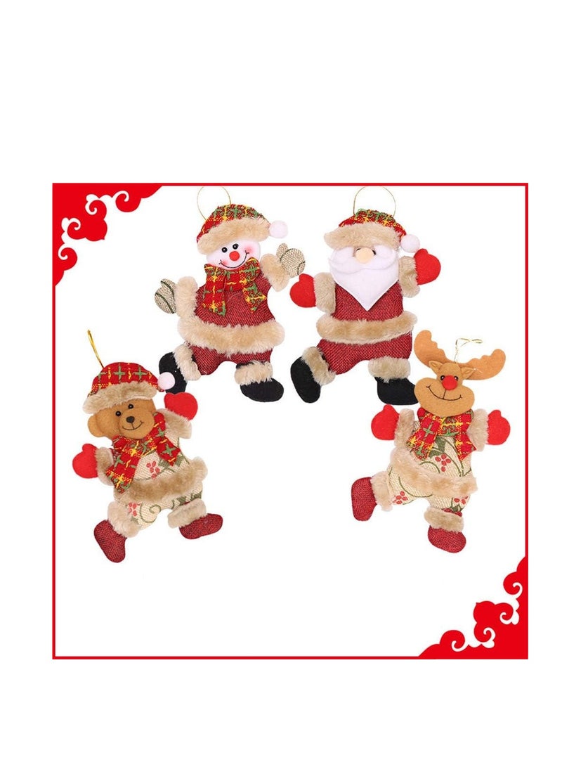 2024Christmas Decorations,4 Pack Xmas Tree Decorations Christmas Ornaments Gift Santa Claus Snowman Tree Toy Doll Hang Decor Merry Christmas Decorative Pendants Party Decor Gifts Home Bedroom - Image 4