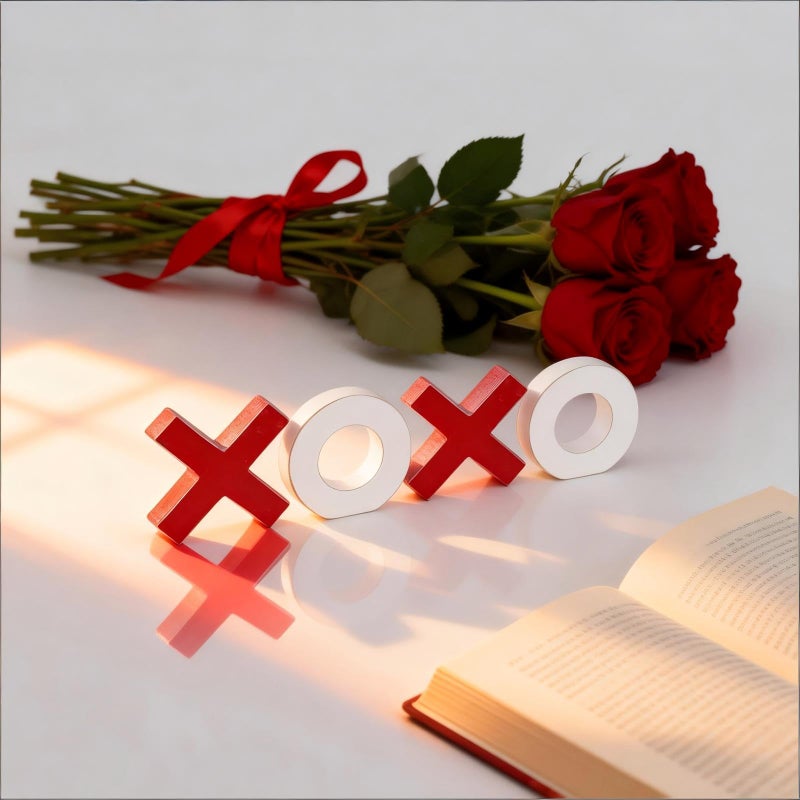 WODOHOLO XOXO Valentines Decor Wooden Sign Valentine's Day Decorations Tiered Tray Decor Romantic Table Centerpiece Tabletop DÃ©cor for Home Wedding - Image 4