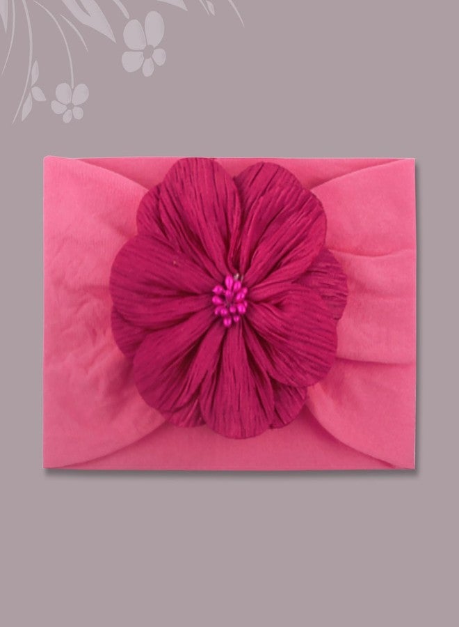 SYGA Baby Headband Nylon Flower Soft Stretchable Hairband for Newborn Infant Toddler Kids For 0-3 Year (Rose Red, Free Size) - Image 2