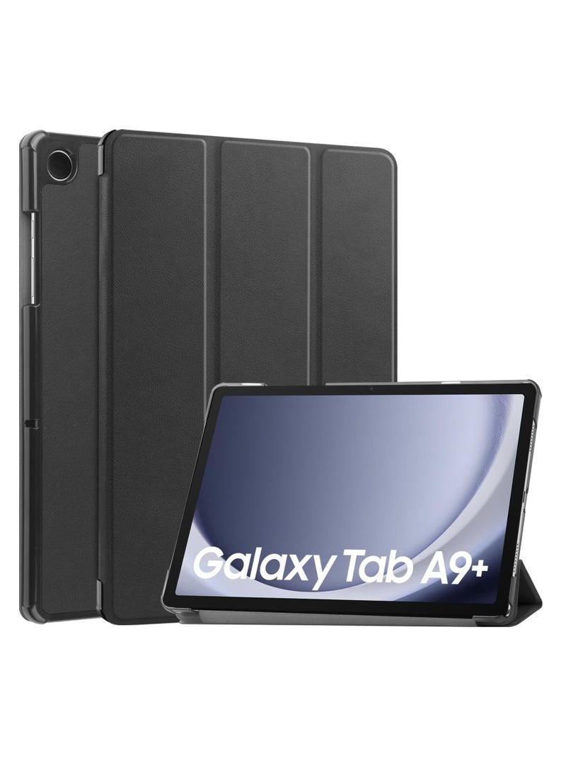 يوارب كينج جراب ذكي رفيع بظهر صلب مع حامل لهاتف Samsung Galaxy Tab A9 Plus أسود - Image 1