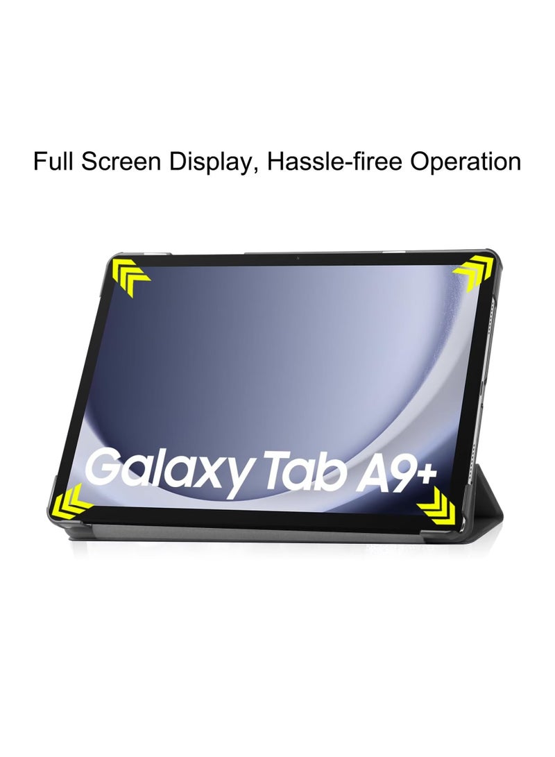 يوارب كينج جراب ذكي رفيع بظهر صلب مع حامل لهاتف Samsung Galaxy Tab A9 Plus أسود - Image 3