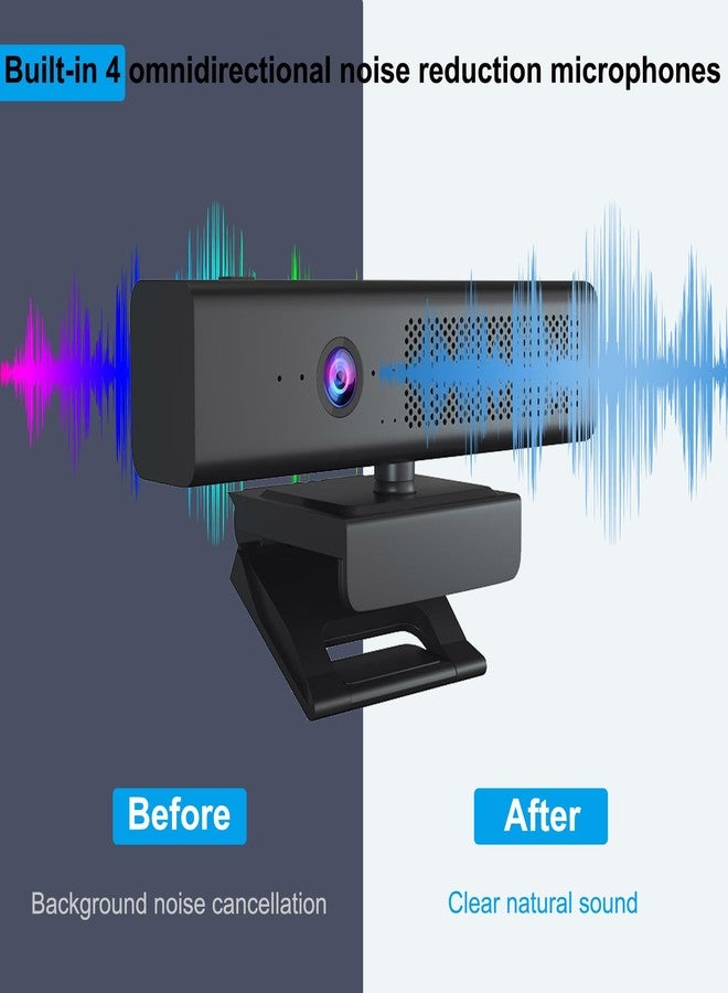 CofunKool Full 1080P HD 3-in-1 Webcam: Camera and Speaker for Desktop Computer with Built-in 4 Microphones, External USB Web Cam with Magnetic Privacy Cover and Mute for Laptop, Streaming, Conference - Image 5