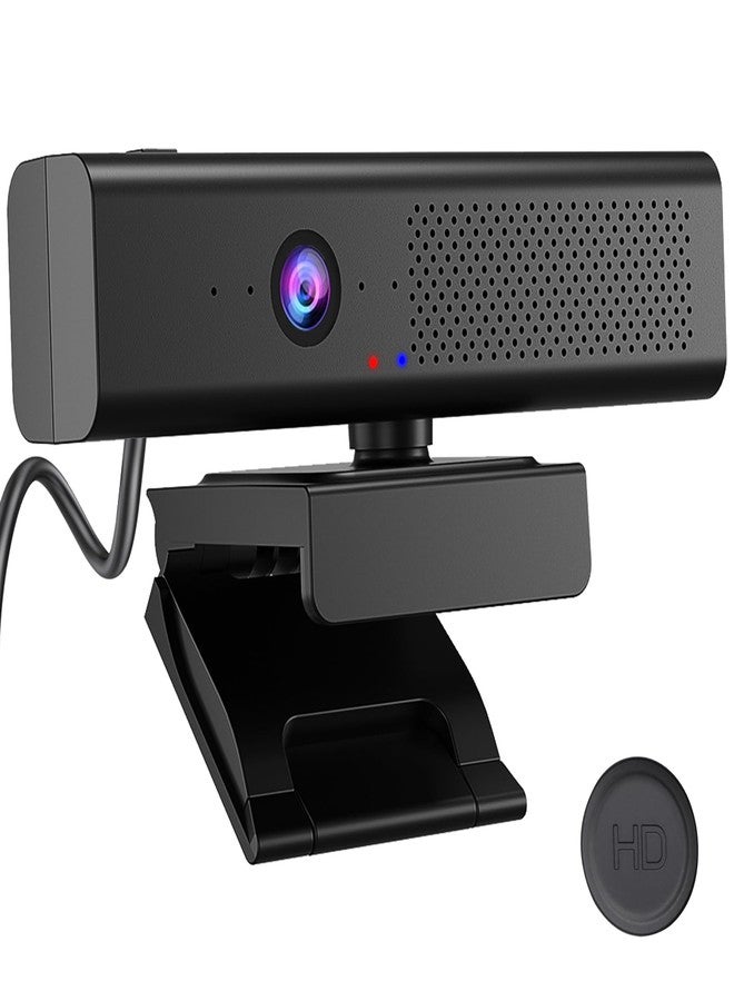 CofunKool Full 1080P HD 3-in-1 Webcam: Camera and Speaker for Desktop Computer with Built-in 4 Microphones, External USB Web Cam with Magnetic Privacy Cover and Mute for Laptop, Streaming, Conference - Image 1