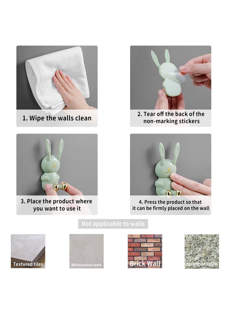 حامل فرشاة أسنان على شكل حيوان، خطافات متعددة الأغراض لكوب الغسيل وفرشاة الأسنان، خطاف جدار قطة مقاوم للماء، خطاف دش، حامل منشفة، حامل شفرات، 4 قطع