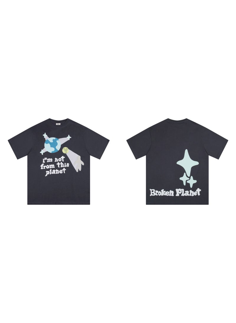 Generic - Broken Planet Cartoon Logo Cotton Tee 313 Paris Grey - Image 1