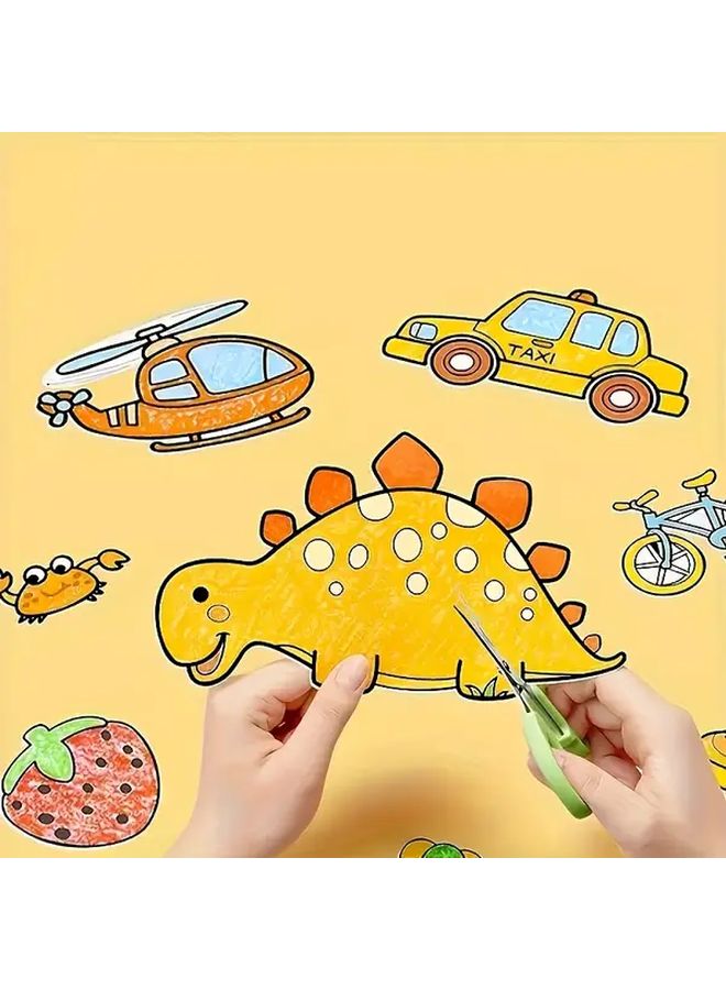 4 Types Kids Drawing Coloring Paper Rolls 141 173 181 Inches Vibrant Animal And Food Designs For Artistic Expression Learning New Year Gift Art Supplies Playful Design Durable Paper - Image 4
