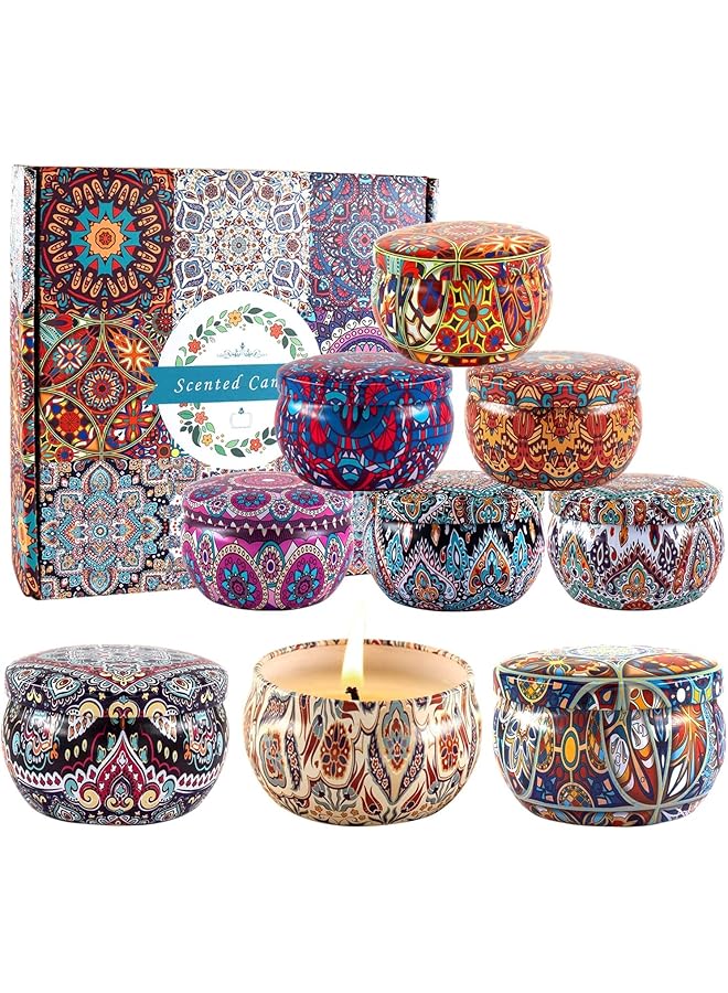 The Bros 9 Pack scented candles Gift Natural Soy Wax Set for Valentines day and Mothers day. 2.2 oz strong aromatherapy for Home Scented, Yoga, Relaxation, Meditation - Image 1