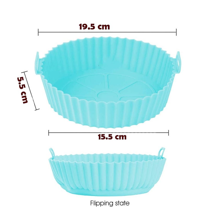 JOLYMIT Silicone Air Fryer Basket with Ear Handles NonStick Silicone Sun Flower Shaped Basket Silicone Cake Pan Foldable Basket Air Fryer Liners Silicone Pot Bowl Baking Tray 2 PcsMulticolor - Image 2