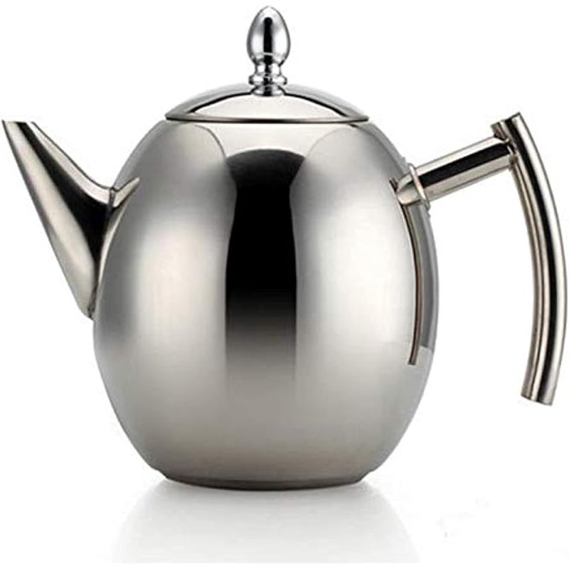 Stainless Steel Teapot Coffee Tea Kettles Silver Cold Water Pot Kettle With Strainer Home Kitchen Helper 1000ML, SSZ207