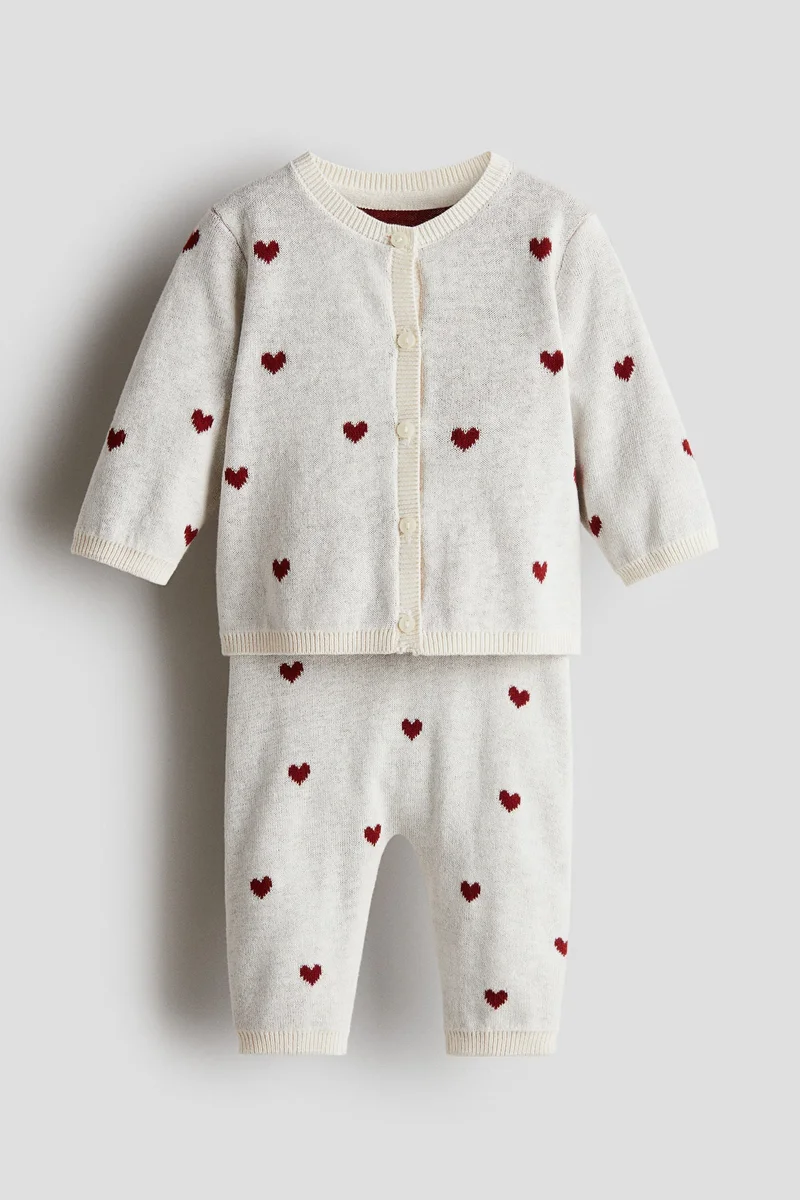 اتش اند ام طقم ملابس محبوكة - عبوة من قطعتين