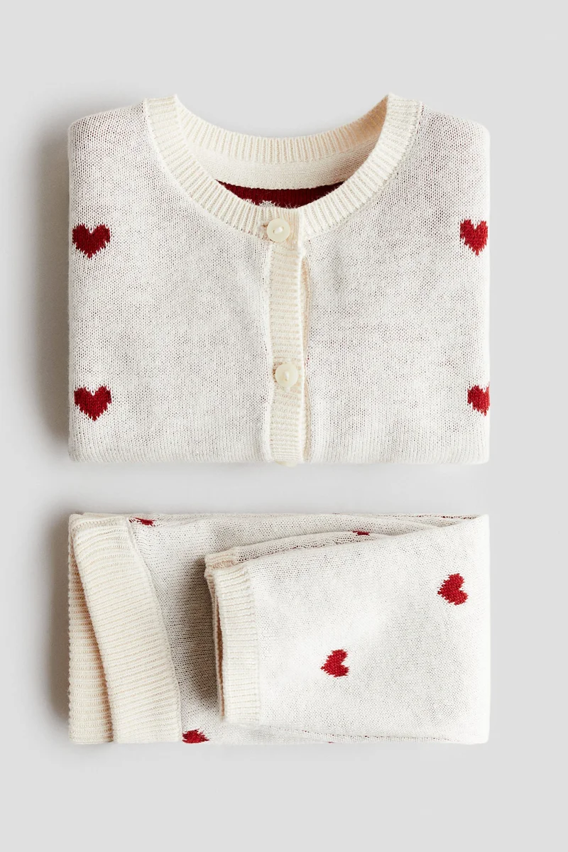 اتش اند ام طقم ملابس محبوكة - عبوة من قطعتين