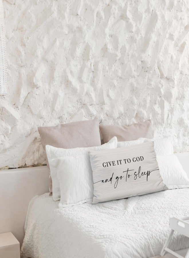 Knibeo Give It to God and Go to Sleep, Decorative Corduroy Pillows Cover for Bed,Corduroy Pillows Cover for Bed,12x20 Inch Pillow Case,Decorative Corduroy Pillows Cover for Room（Cream 12" x 20"） - Image 5