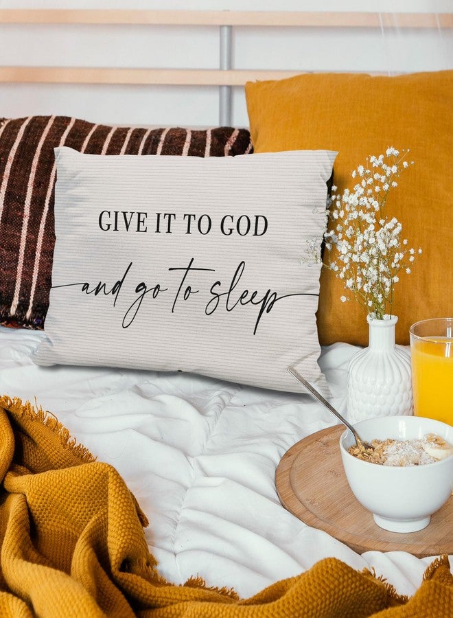 Knibeo Give It to God and Go to Sleep, Decorative Corduroy Pillows Cover for Bed,Corduroy Pillows Cover for Bed,12x20 Inch Pillow Case,Decorative Corduroy Pillows Cover for Room（Cream 12" x 20"） - Image 4