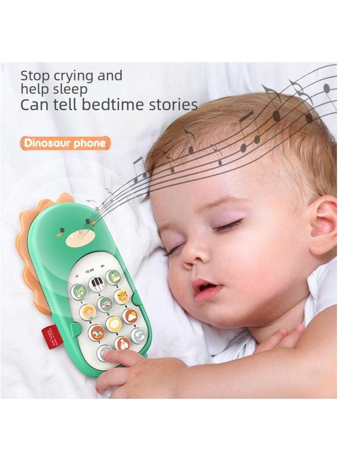 Baby Mobile Phone Toy Children's Educational Early Education Story Simulation Dinosaur Vibration Phone-Color:Chinese Powder/dinosaur  - Image 4