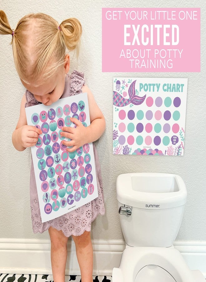 Hadley Designs Mermaid Potty Training Chart for Toddler Girls - Potty Training Sticker Chart for Girls Potty with Sticker, Sticker Chart for Kids Potty Training Reward Chart, Kids Reward Chart - Image 5