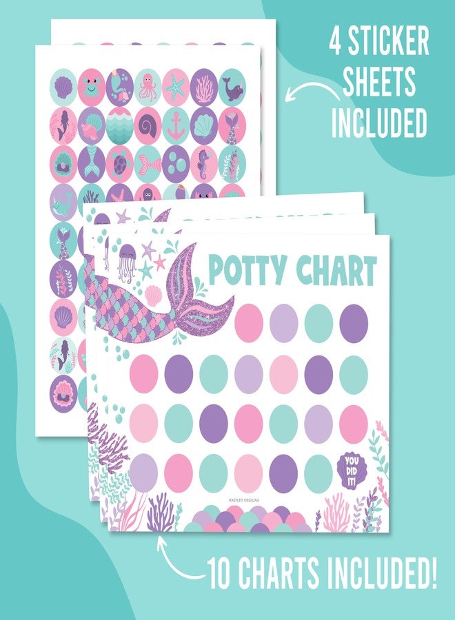Hadley Designs Mermaid Potty Training Chart for Toddler Girls - Potty Training Sticker Chart for Girls Potty with Sticker, Sticker Chart for Kids Potty Training Reward Chart, Kids Reward Chart - Image 4