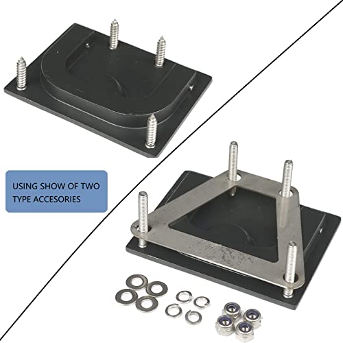 Thorn Boat Flush Hatch Lift Ring Pull Handle 3" Marine Stainless Steel Black Coated with Back Plate 4pcs - Image 4