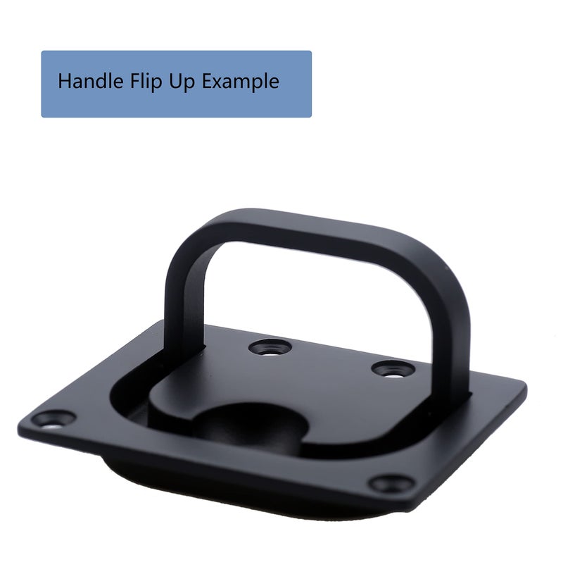 Thorn Boat Flush Hatch Lift Ring Pull Handle 3" Marine Stainless Steel Black Coated with Back Plate 4pcs - Image 3