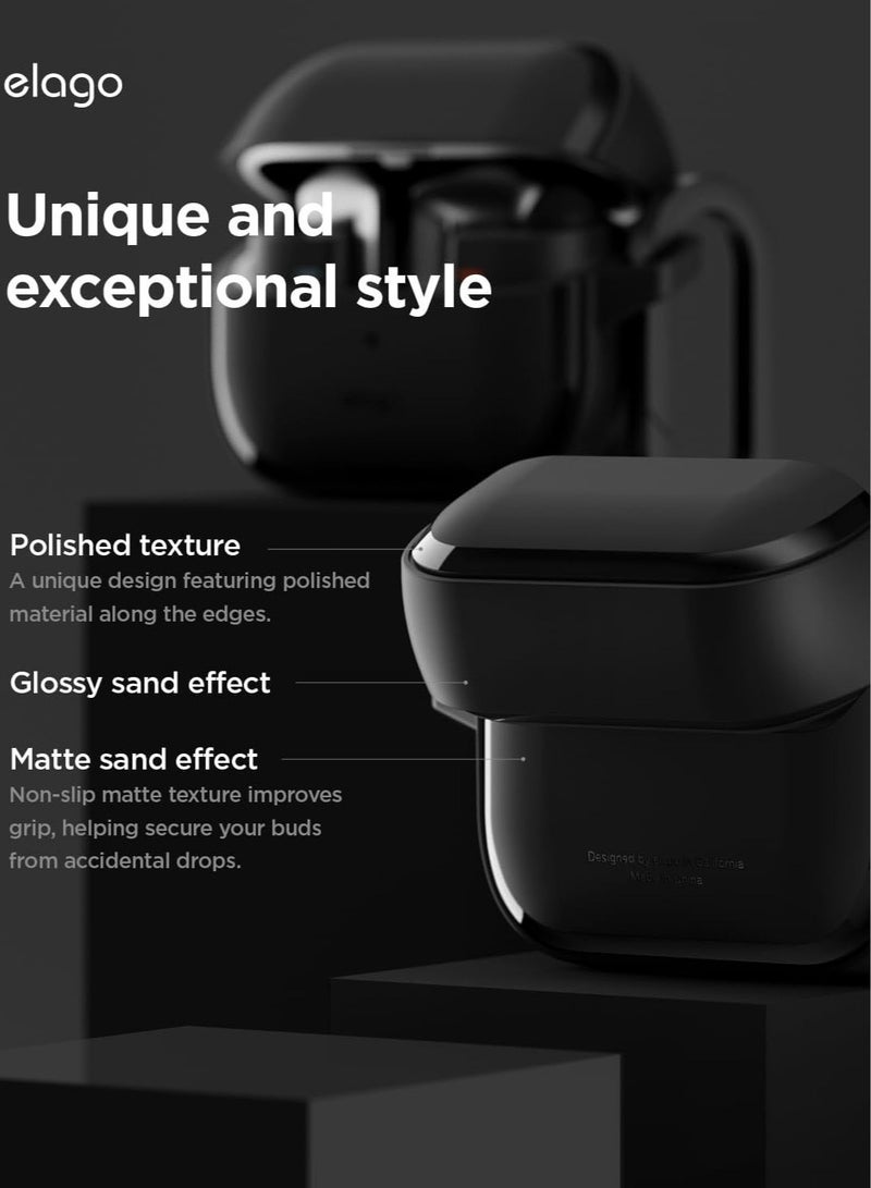 Elago EDC Hang Compatible with Samsung Galaxy Buds3 and Galaxy Buds 3 Pro Case Cover with Carabiner - Black - Image 3