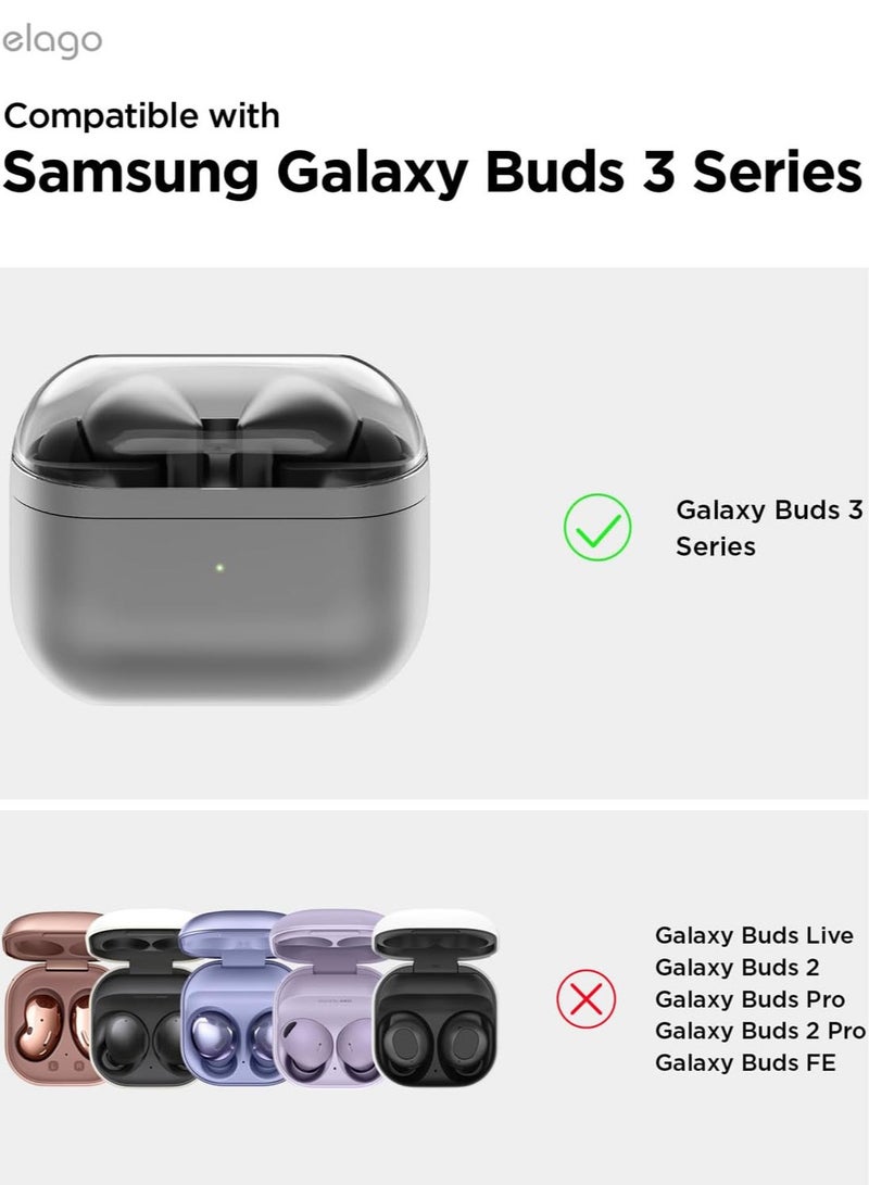 Elago EDC Hang Compatible with Samsung Galaxy Buds3 and Galaxy Buds 3 Pro Case Cover with Carabiner - Black - Image 2