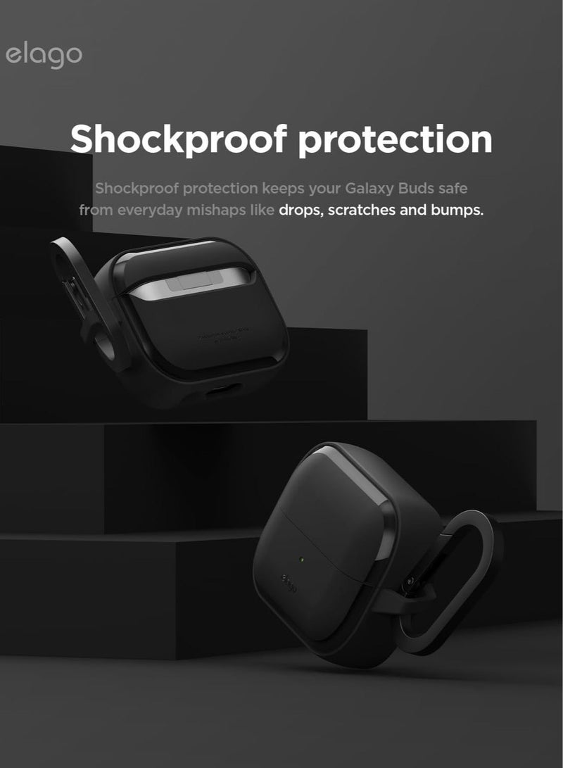 Elago EDC Hang Compatible with Samsung Galaxy Buds3 and Galaxy Buds 3 Pro Case Cover with Carabiner - Black - Image 5