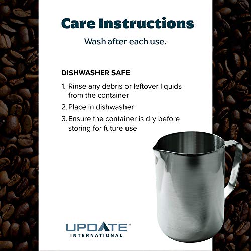 Update International EP-12 12 Oz Stainless Steel Frothing Pitcher, Silver - Image 3