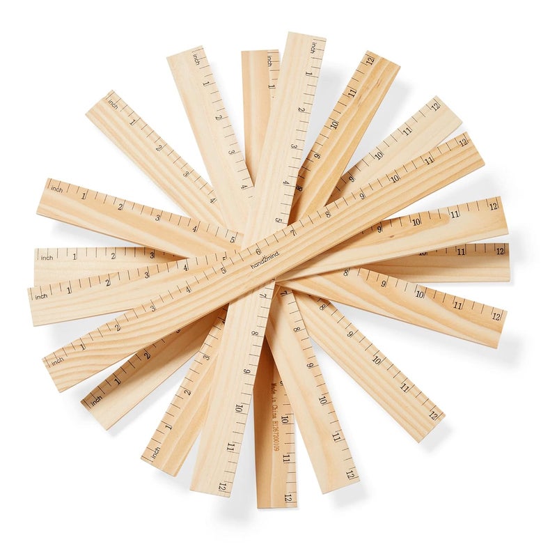 hand2mind hand2mind 12 inch Wood Rulers with 14 Divisions Pack of 10 - Image 4