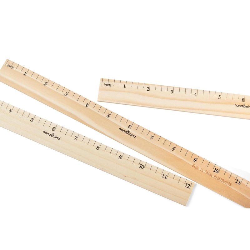 hand2mind hand2mind 12 inch Wood Rulers with 14 Divisions Pack of 10 - Image 5