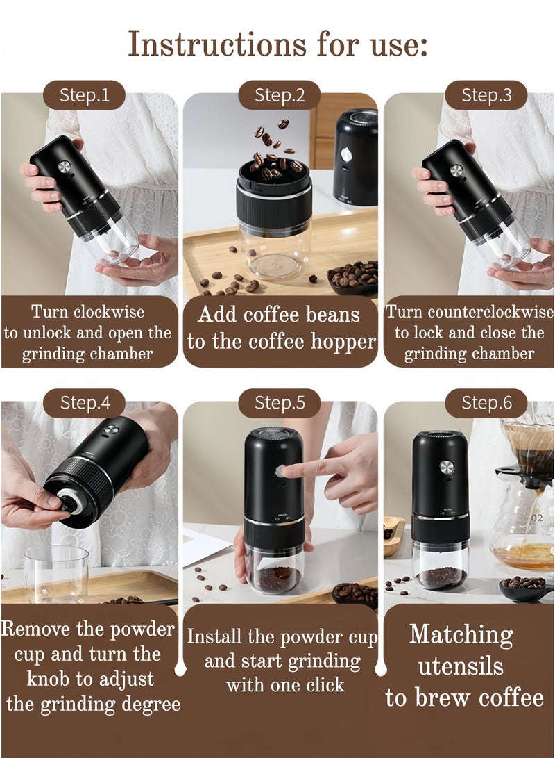 Beautiful Portable Outdoor Rechargeable Coffee Grinder Coffee Machine USB Electric Coffee Grinder Coffee Bean Grinder - Image 3