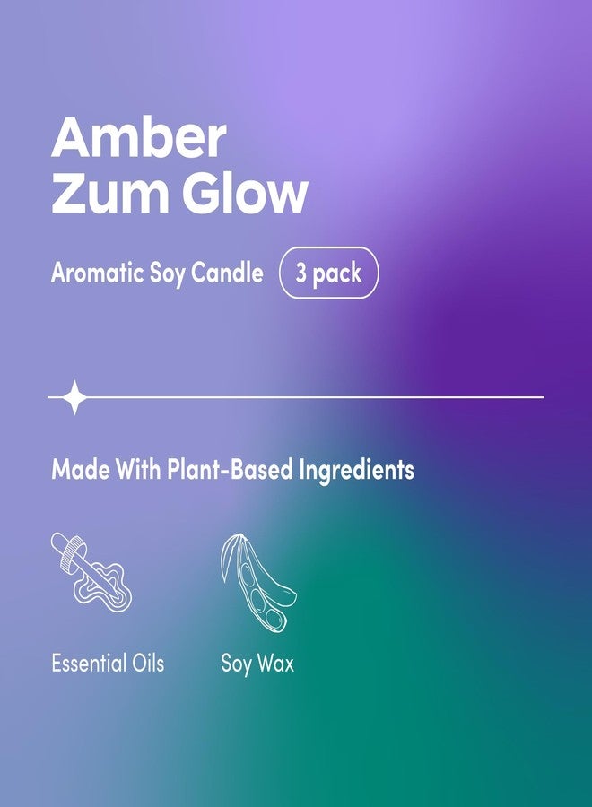 Zum Indigo Wild Glow Amber Candle - Soy Wax Candle with Lead-Free Wick - Relaxing Candles Scented with Essential Oils - Long-Lasting Scented Candles - 30-Hour Burn Time - 7 oz (Pack of 3) - Image 2